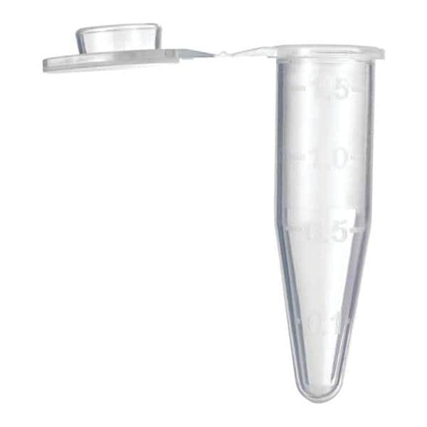 Microcentrifuge Tube Polypropylene 1.5mL 10.8x40.6mm Autoclavable 500/Pk