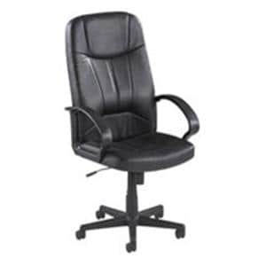 Chadwick Executive High-Back Leather Chair Black Frame & Leather Ea