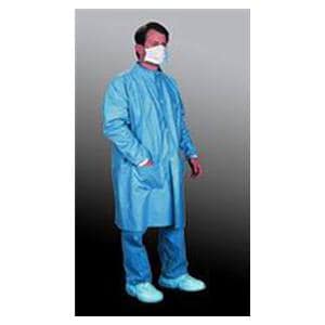 Lab Coat Spunbonded Polypropylene Medium Light Blue 30/Ca