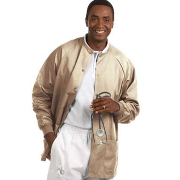 Warm-Up Jacket 2 Pockets Long Raglan Sleeves Medium Tan Unisex Ea