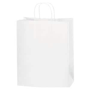 White Paper Shopping Bags 13 in x 10 in x 5 in 250/Pk