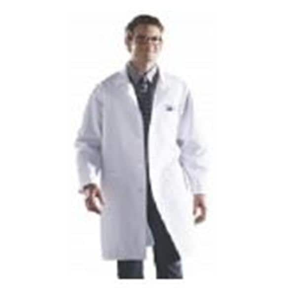 Lab Coat 3 Pockets Long Sleeves 41 in Medium Navy Unisex Ea