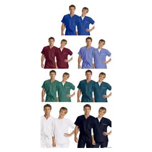 Fashion Poplin Scrub Shirt 1 Pocket Set-In Short Sleeves 4X Large Blk Unisex Ea