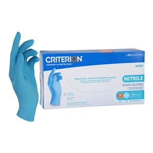 Criterion N100 Nitrile Exam Gloves Medium Standard Blue Non-Sterile