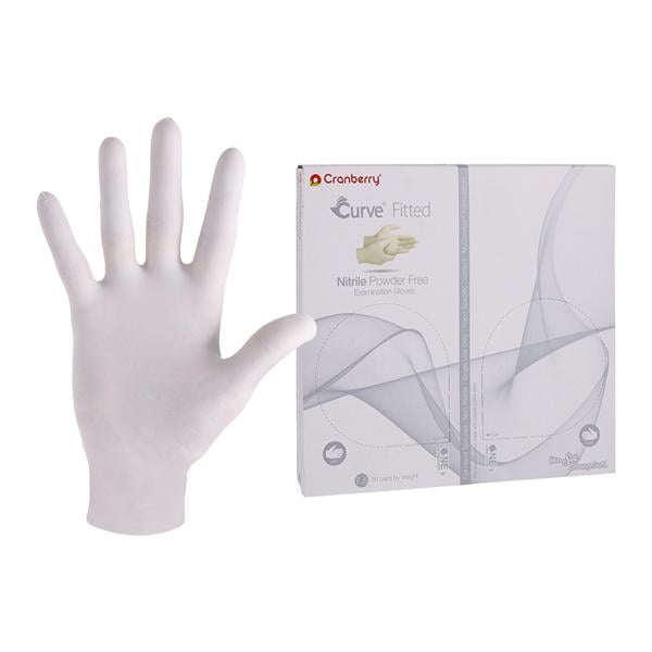 Curve Nitrile Exam Gloves Pro White Non-Sterile, 10 BX/CA