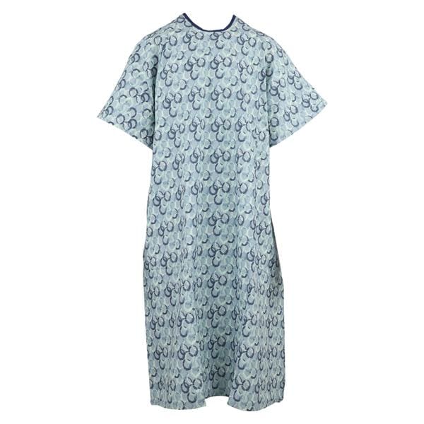 Patient Gown Adult One Size Blue Optics Ea