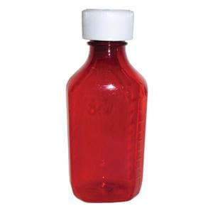 Syrup Bottle Plastic 12oz Amber Reusable Non-Sterile 50/Ca