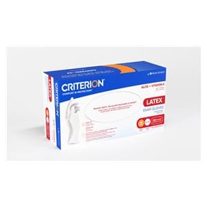 Criterion Aloe + Vitamin E Latex Exam Gloves X-Small Standard White Non-Sterile