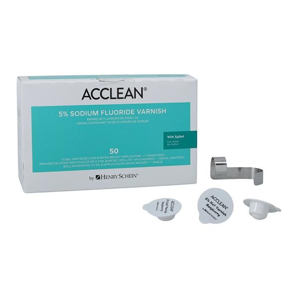 Acclean Fluoride Varnish Cups Unit Dose 5% NaF 0.5 mL Raspberry 50/Bx