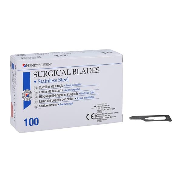 Stainless Steel Sterile Surgical Blade #15 100/Bx