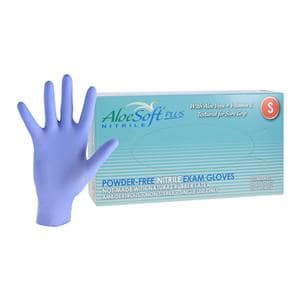 AloeSoft Plus Nitrile Exam Gloves Small Blue Non-Sterile