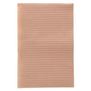 Essentials Patient Bib 2 Ply Tissue / Poly 13 in x 18 in Peach Disposable 500/Ca