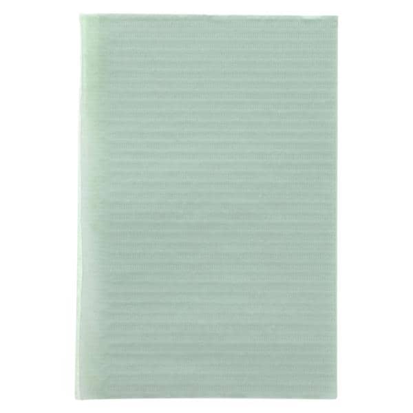 Essentials Patient Bib 2 Ply Tissue / Poly 13 in x 18 in Green Disposable 500/Ca