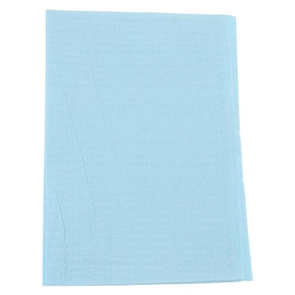 Essentials Patient Bib 2 Ply Tissue / Poly 13 in x 18 in Blue Disposable 500/Ca