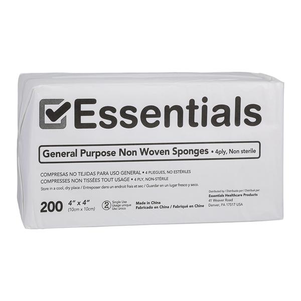 Essentials Rayon/Poly Blend Non-Woven Sponge 4x4" 4 Ply Non-Sterile