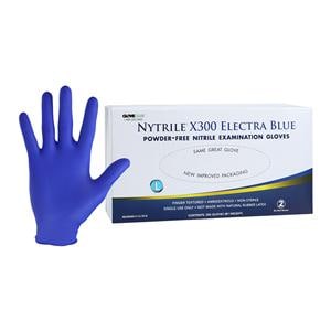 Nytrile X300 Nitrile Exam Gloves Large Electra Blue Non-Sterile, 10 BX/CA