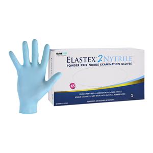 Elastex 2 Nitrile Exam Gloves X-Small Powder Blue Non-Sterile