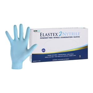 Elastex 2 Nitrile Exam Gloves X-Large Powder Blue Non-Sterile
