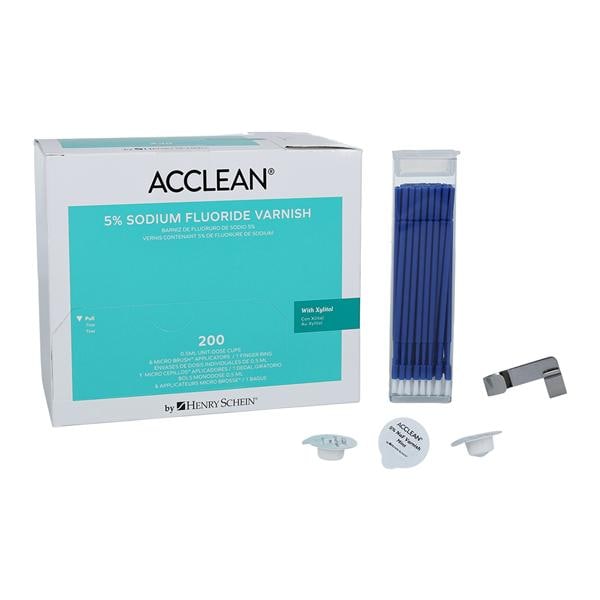 Acclean Fluoride Varnish Cups Unit Dose 5% NaF 0.5 mL Mint 200/Bx