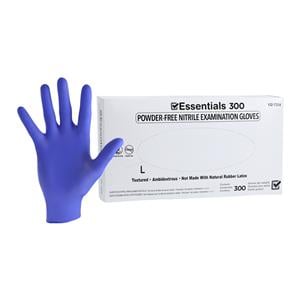 Essentials 300 Nitrile Exam Gloves Large Indigo Non-Sterile