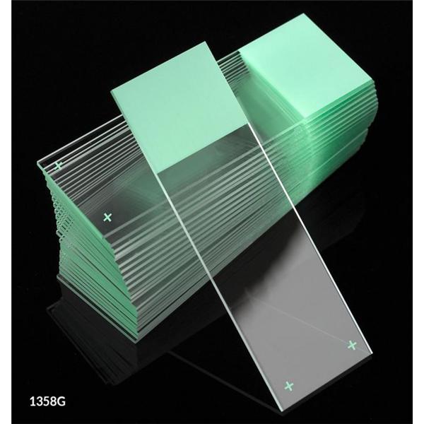 Diamond Frosted Microscope Slide 25x75mm Green 72x20/Ca