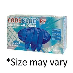 Code Blue Latex Exam Gloves X-Large Blue Non-Sterile