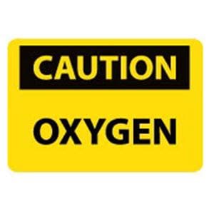 Sign:Caution,Oxygen 10x14 Vinyl Ea Ea