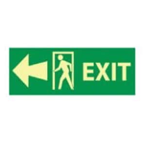 Sign:Exit w/Door & Left Arrow 5x14 Ea Ea