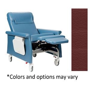 CareCliner Elite XL Patient Recliner Seamless Upholstery Burgundy Ea