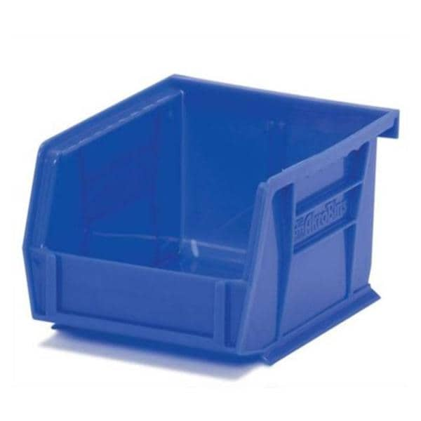 Organizer Bin Blue Heavy Duty Polymer With Label Slot 4-1/8x5-3/8x3" Ea