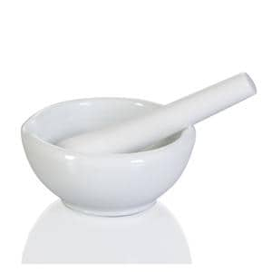 Mortar & Pestle Set Ceramic White 8oz Ea