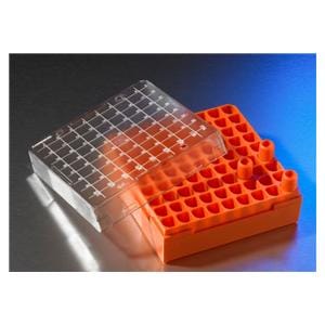 Corning Cryogenic Vial Storage Box Polycarbonate 5-1/4x5-1/4x2" Orange 10/Pk