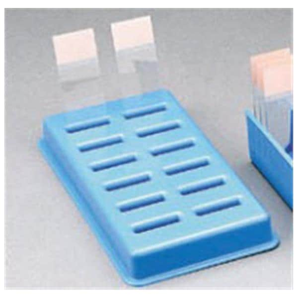 Microscope Slide Storage Holder Blue 12 Position Ea