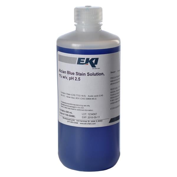 Stain Solution Alcian Blue 1% 500mL Ea