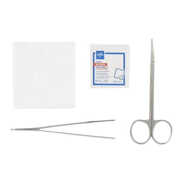 Comfort Loop Suture Removal Tray Gauze/Iris Scissor Straight Satin