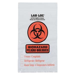 Lab-Loc Specimen Transport Bag Clear Reclosable Closure 1000/Ca