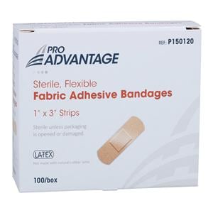 Pro-Advantage Strip Bandage Elastic/Fabric 1x3" Tan Non-Sterile 100/Bx, 12 BX/CA