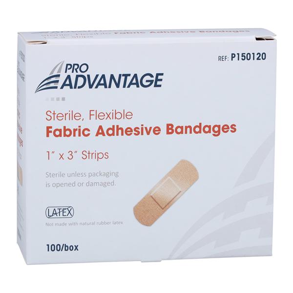 Pro-Advantage Strip Bandage Elastic/Fabric 1x3" Tan Non-Sterile 100/Bx, 12 BX/CA