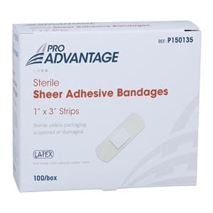 Pro-Advantage Strip Bandage Sheer 1x3" Tan Sterile 100/Bx, 12 BX/CA