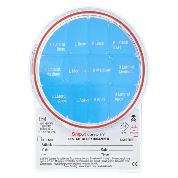 CoreDish Biopsy Container Blue 10% Formalin 10/Ca