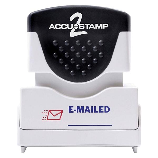 ACCU-STAMP2 2-Color Stamp Microban Protection "Emailed" Red/Blue Ea