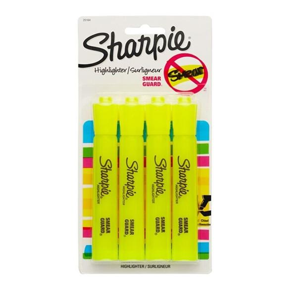 Sharpie Accent Tank-Style Highlighters Fluorescent Yellow 4/Pack 4/Pk