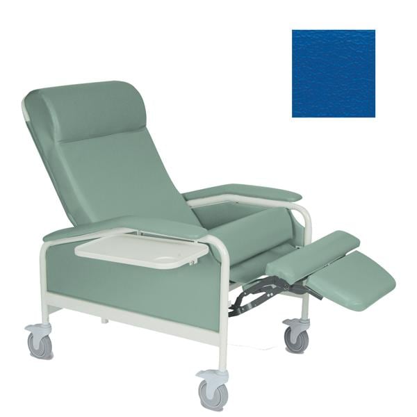 CareCliner Clinical Recliner Vinyl 450lb Capacity Royal Blue Ea