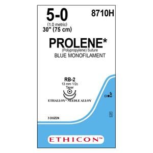 Prolene Suture 5-0 30" Polypropylene Monofilament RB-2/RB-2 Blue 36/Bx