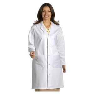 Lab Coat 3 Pockets Long Sleeves 39.5 in Small White Unisex Ea