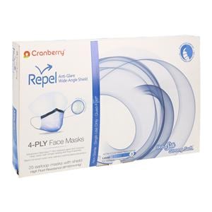 Repel Surgical Combination Mask / Shield ASTM Level 3 Anti-Fog Sapphire 25/Bx