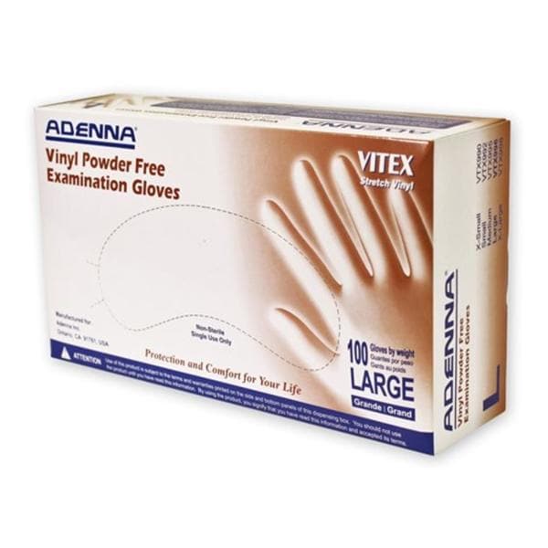 Vitex Polyvinyl Exam Gloves Large Cream Non-Sterile