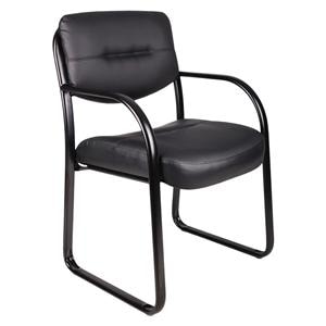 Chair Guest Leather Black 250Lb Capac Ea Ea