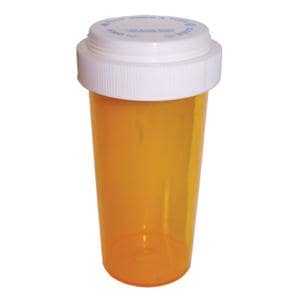 Medicine Vial Plastic 40 Dram Amber Reusable 130/Ca