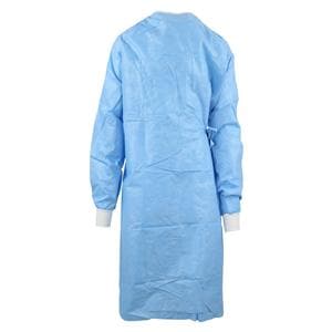 Basic Non Reinforced Surgical Gown SMS Fabric Large Blue/White Neckband 20/Ca